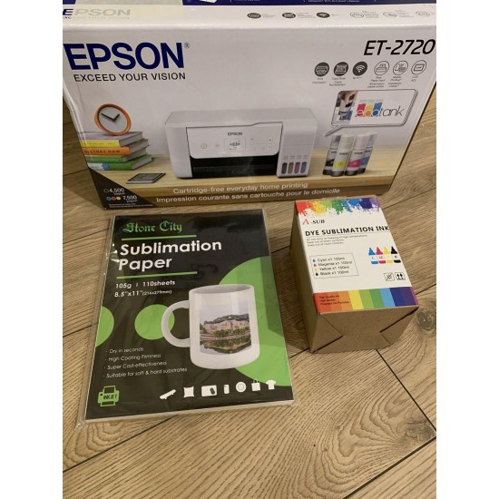 Epson ET-2720 Sublimation Ink Bundle Sublimation Printer / Paper / Ink