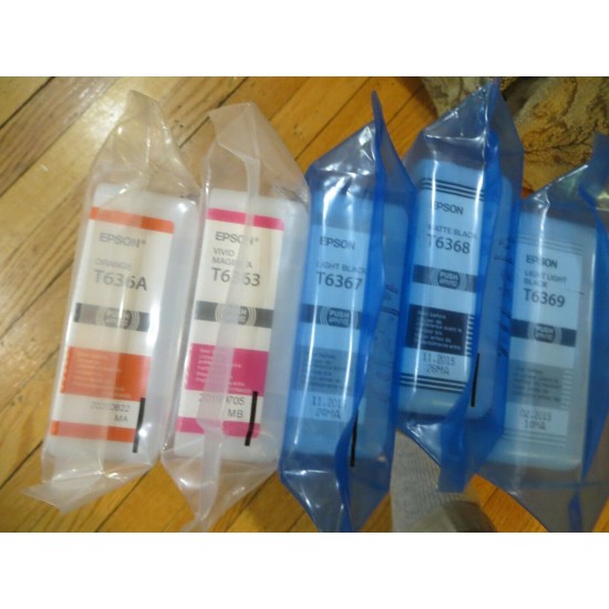 Lot of 5 Epson Toner: T6363, T6367, T6368, T6369, and T636A