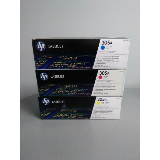 HP 305A CE411A, CE413A, CE412A C/M/Y Toner Cartridges LaserJet Pro 300 Color MFP