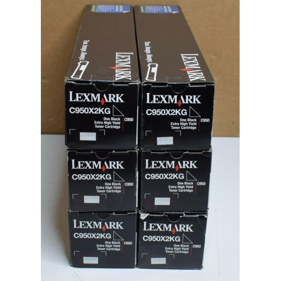 Lot of (6) Lexmark Black, Extra High Yield Toner C950X2KG CT201644 | FREE SHIP