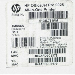 HP OfficeJet Pro 9025 Color Thermal Inkjet All-In-One Printer - No Ink