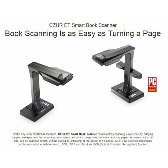 CZUR ET16 Plus Book & Document Scanner with Smart OCR for Mac and Windows