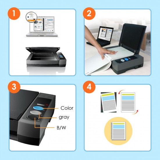 Plustek OB3800L TOP high Book Scanner No Shadow Distorted Edge Lines MAC/PC OCR