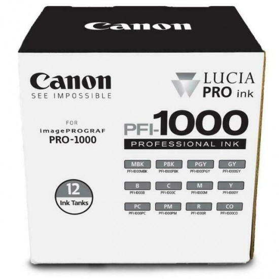 Canon PFI-1000 12 Ink LUCIA PRO Pack for imagePROGRAF PRO-1000 #0545C006