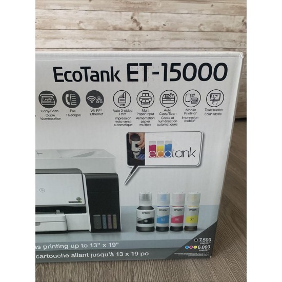 Brand New Epson EcoTank ET-15000 Wireless Color All-in-One Supertank Printer