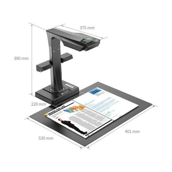 CZUR ET18 Pro Smart Book Document Scanner LCD Screen,WIFI Fast OCR Reader for PC