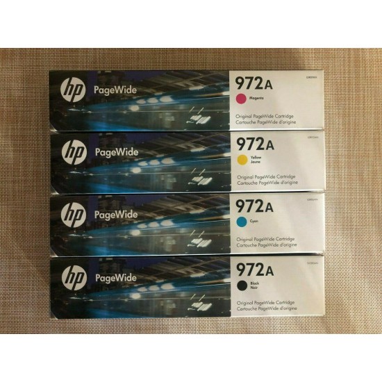 HP 972A Black,Yellow,Cyan & Magenta Ink  *Lot of 4 Cartridges* Exp Date 2023