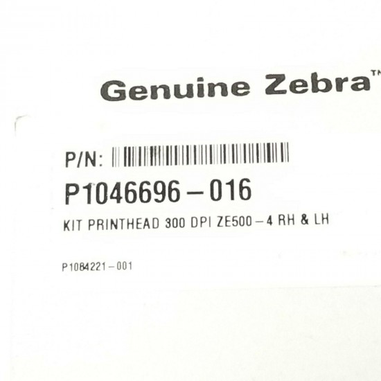 Zebra P1046696-016 EQV Compatible Thermal Printhead, ZE500-4, RH / LH, 300dpi