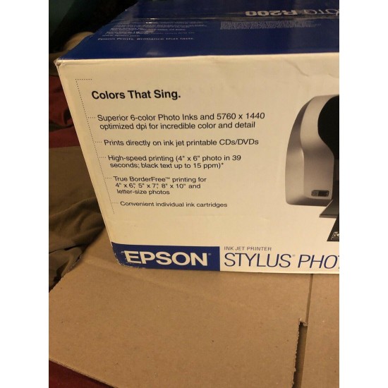 Epson Stylus Photo R200 Digital Photo Inkjet Printer CD DVD Printing NEW SEALED