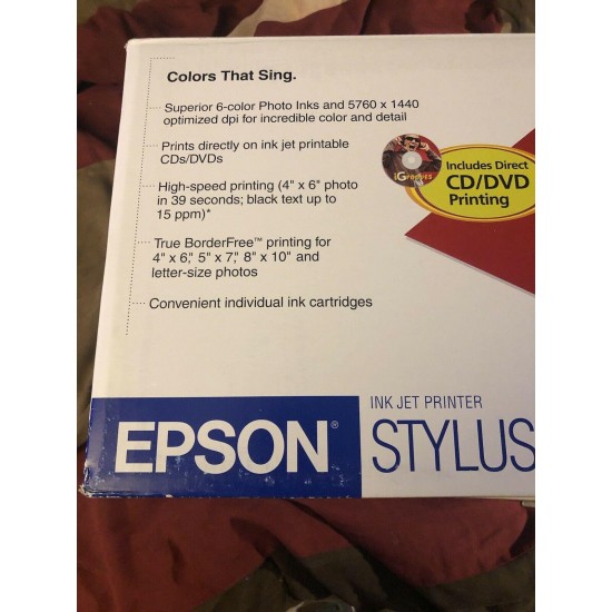 Epson Stylus Photo R200 Digital Photo Inkjet Printer CD DVD Printing NEW SEALED