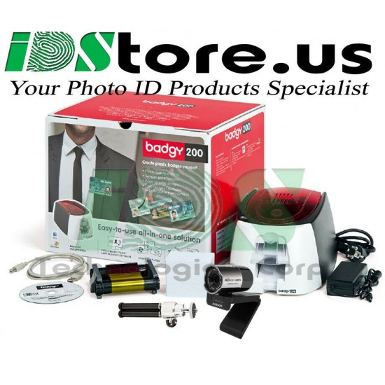 NEW Evolis Badgy200 Single-Sided ID Card System - B22U0000RS