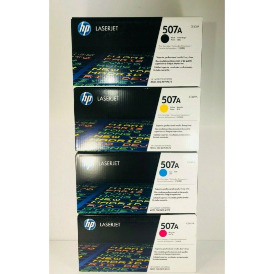 GENUINE HP 507A Toner Cartridges CE400A, CE401A, CE402A, CE403A SET NEW SEALED