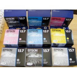 2017-2018 GENUINE epson 157 T157 ink cartridges R3000 Full Set T1571-T1579