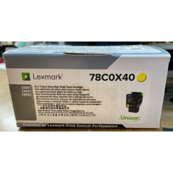 New Lexmark 78C0X40 Yellow Extra High Yield Toner Cartridge CS421 CX421 CX522