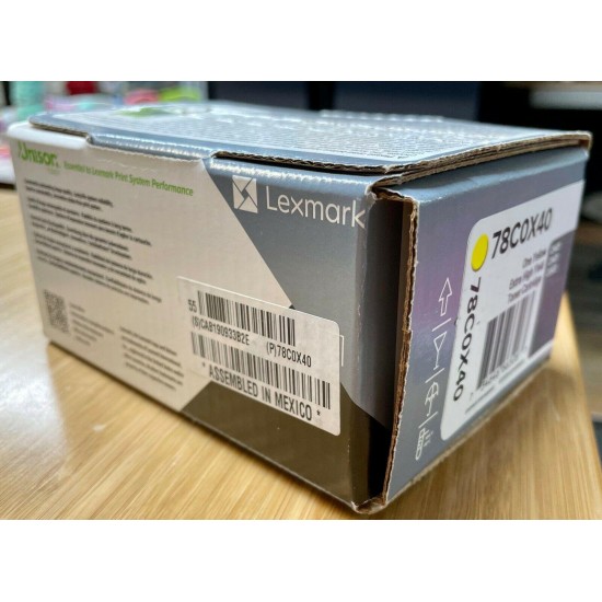 New Lexmark 78C0X40 Yellow Extra High Yield Toner Cartridge CS421 CX421 CX522