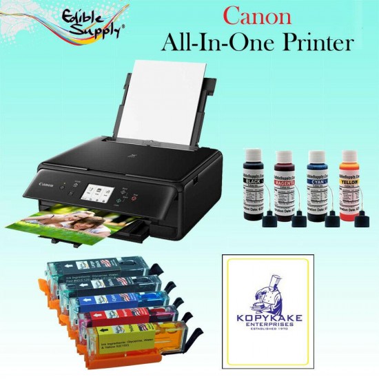 EDIBLE CAKE PRINTER BUNDLE - Canon Printer, Edible Ink & KopyKake Frosting Sheet