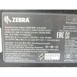 Lot of 20 Zebra FSP060-RPBA AC / DC Adapter 20V 3A 60W w/ Power Cords