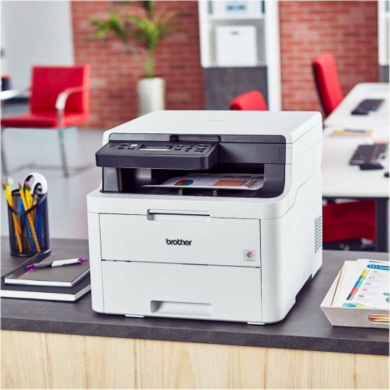 Brother - HL-L3290CDW Wireless Color All-In-One Laser Printer - White