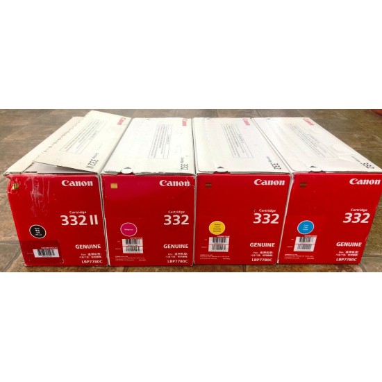 Canon Genuine 332II 332 Toner Set - Cyan Magenta Yellow Black - LBP7780  CRG-332