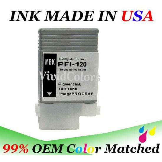 6 Pack PFI-120 Compatible Ink Cartridge tank Fit Canon iPF TM-200 TM-300 TM-305