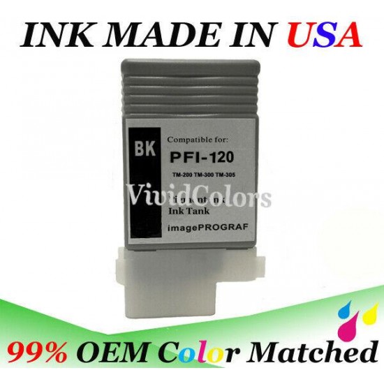 6 Pack PFI-120 Compatible Ink Cartridge tank Fit Canon iPF TM-200 TM-300 TM-305