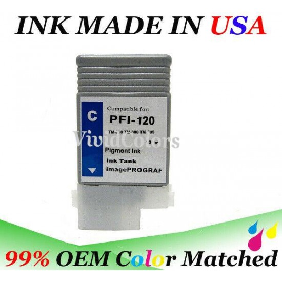 6 Pack PFI-120 Compatible Ink Cartridge tank Fit Canon iPF TM-200 TM-300 TM-305