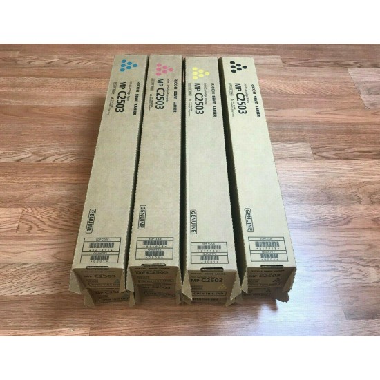 2 SETS OF GENUINE RICOH CMYK  PRINT CARTRIDGES FOR MP C2503 FedEx 2Day Air!!!