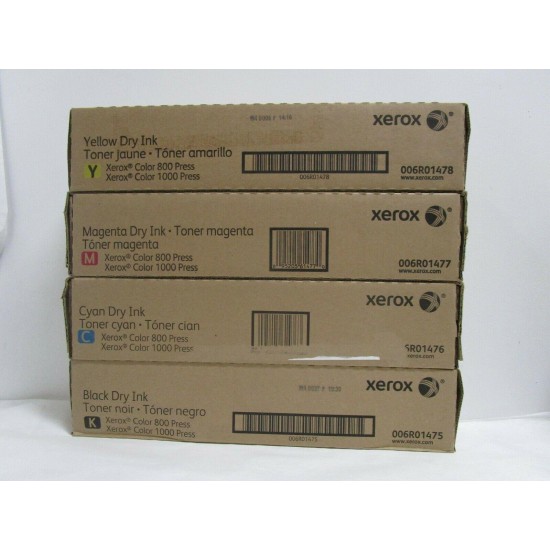 GENUINE XEROX COLOR 800/1000 PRESS TONER SET NEW SEALED SEE PHOTOS SHIPS FREE!