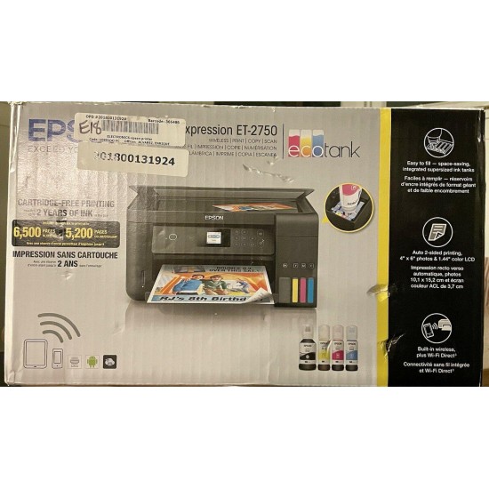 Epson ET-2750 Expression EcoTank Wireless Color All-in-One Printer with Scanner