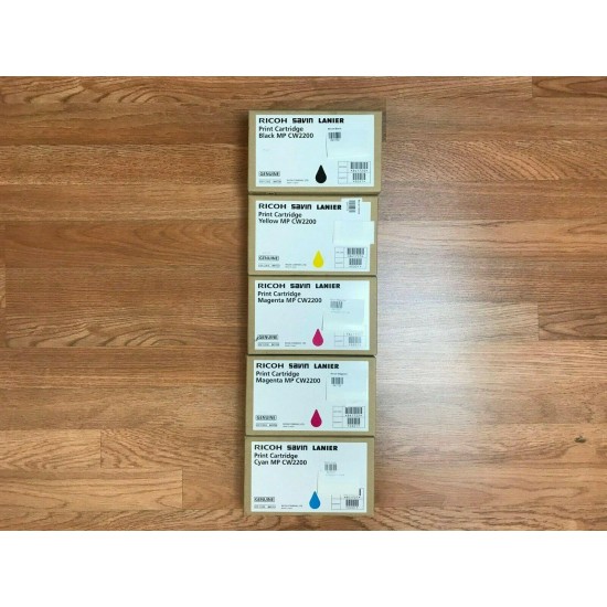 5 Ricoh MP CW2200 CMMYK Print Cartridge 841720 - 23 Exp.2019-2020! FedEx 2Day!!