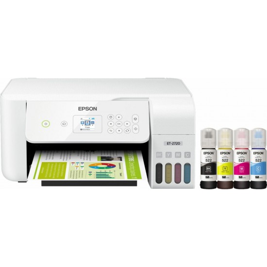 Brand Epson EcoTank ET-2720 Wireless All-in-One Inkjet Printer White Box Open