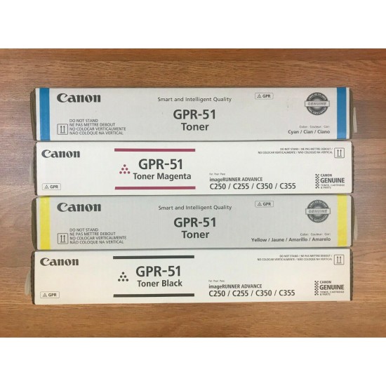 Genuine Canon GPR-51 CMYK Toner for iR Advanced C250 C350 - FedEx 2Day Air!!