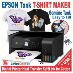 EPSON PRINTER SUPER TANK T-SHIRT MAKER COTTON INK + HEAT TRANSFER START Bundle