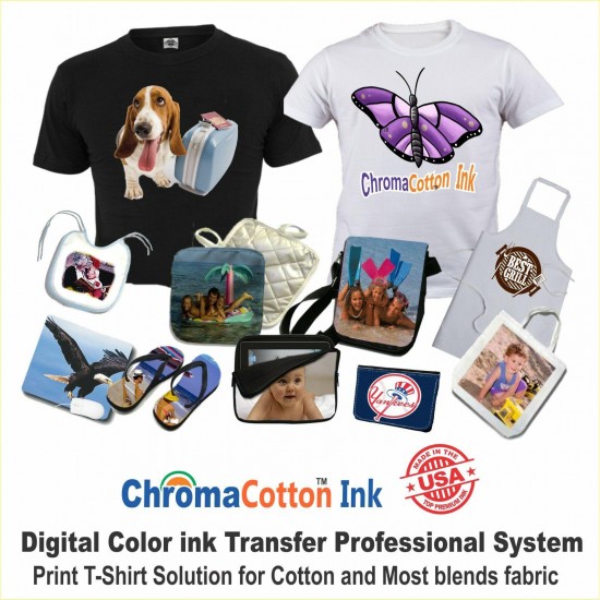 EPSON PRINTER SUPER TANK T-SHIRT MAKER COTTON INK + HEAT TRANSFER START Bundle