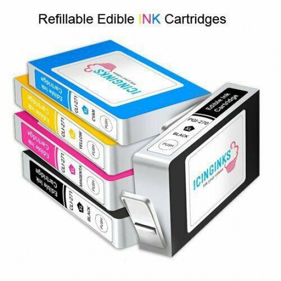 Edible Printer Bundle with Double Sets of Inks, Edible Paper, Ink Cartridges