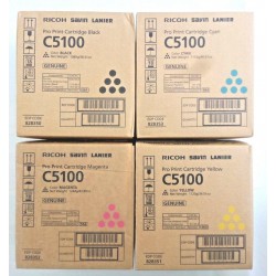 Genuine Ricoh Savin Lanier Toner SET K,M,C,Y C5100  828350 828351 828352 828353