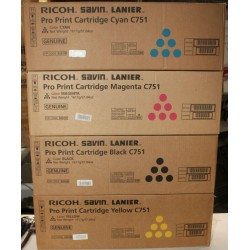 Genuine Ricoh Savin Lanier C751 Pro Toner SET  828185 828186 828187 828188