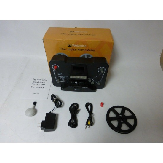 Wolverine 8mm and Super8 Reels Movie Digitizer with 2.4 LCD, Black - C