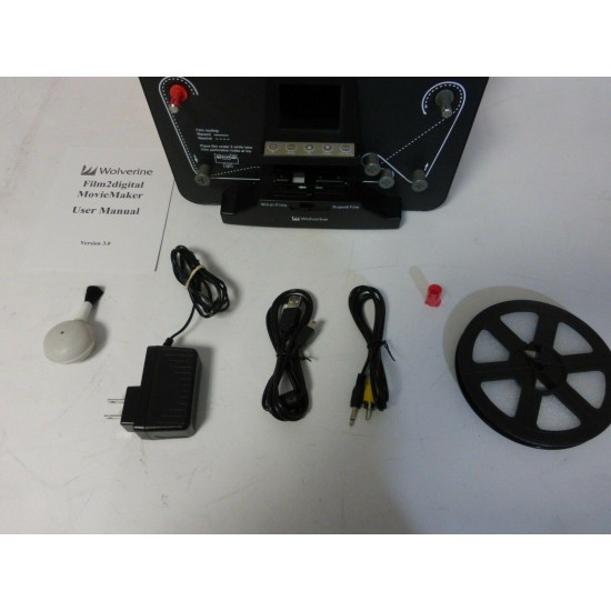 Wolverine 8mm and Super8 Reels Movie Digitizer with 2.4 LCD, Black - C