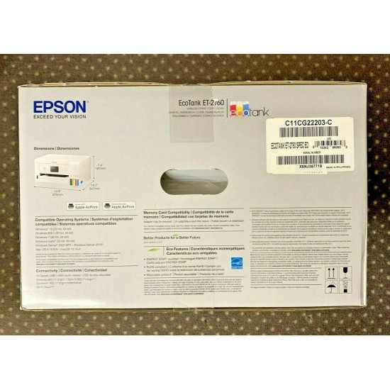 Epson EcoTank ET-2760 Inkjet All-In-One Printer (New In The Box) Free Shipping