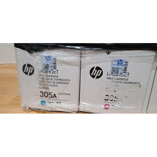 New! Genuine HP 305A CF370AM Toner Cartridges - Tri-Pack: Cyan, Magenta, Yellow