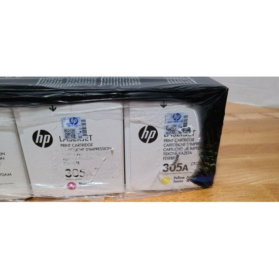 New! Genuine HP 305A CF370AM Toner Cartridges - Tri-Pack: Cyan, Magenta, Yellow