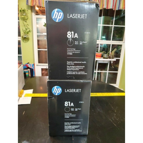 Lot of 2 x New Genuine HP 81A CF281A Black Toner Toners LASERJET - MINT Shape