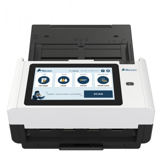 Raven Pro Document Scanner - High Speed Color Duplex Wireless to Cloud WiFi USB