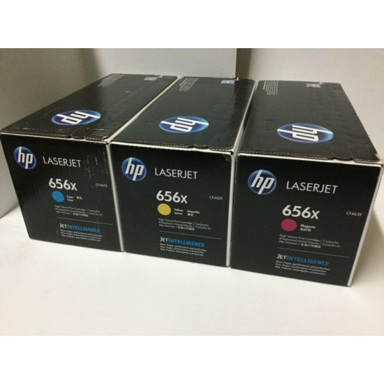 Genuine HP CF461X CF462X CF463X, 656X Cyan Yellow Magenta - NEW Sealed In Box