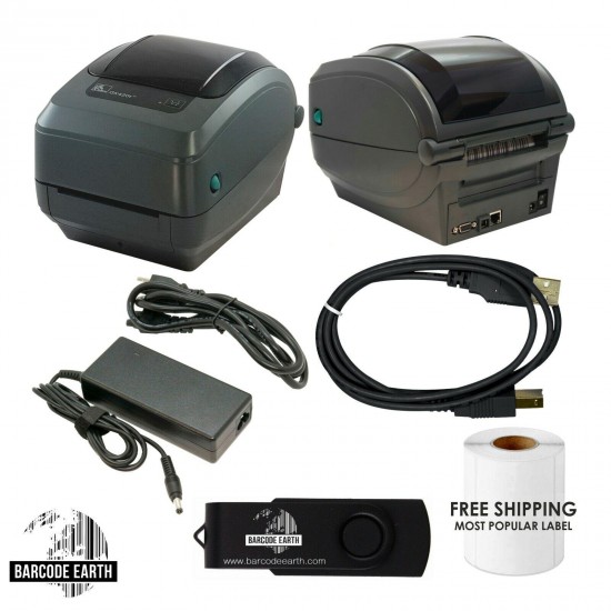 Zebra GK420T Thermal Barcode Printer USB & Ethernet, Labels & Driver