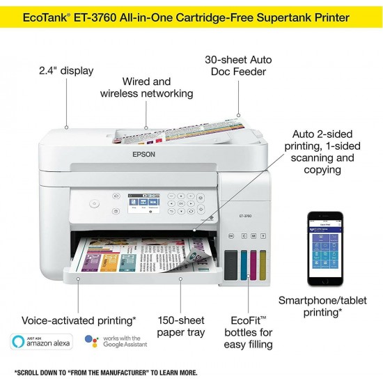 New Epson EcoTank ET-3760 Special Edition Wireless Printer