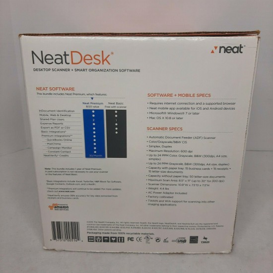 Brand New NeatDesk Desktop Scanner and Digital Filing System ND-1000