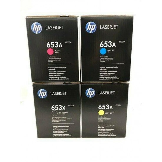 BRAND NEW SET OF HP  653A 653X CF321A CF322A, CF323A CF320X EXACTLY AS PICTURED