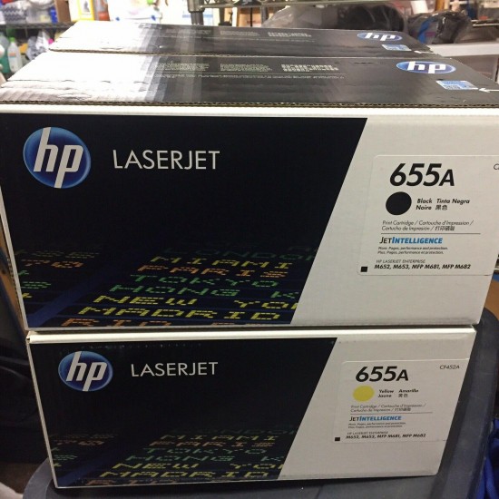 GENUINE OEM HP 655A CF450A CF451A CF452A CF453A TONER SET M652/3, 81/2 FAST SHIP